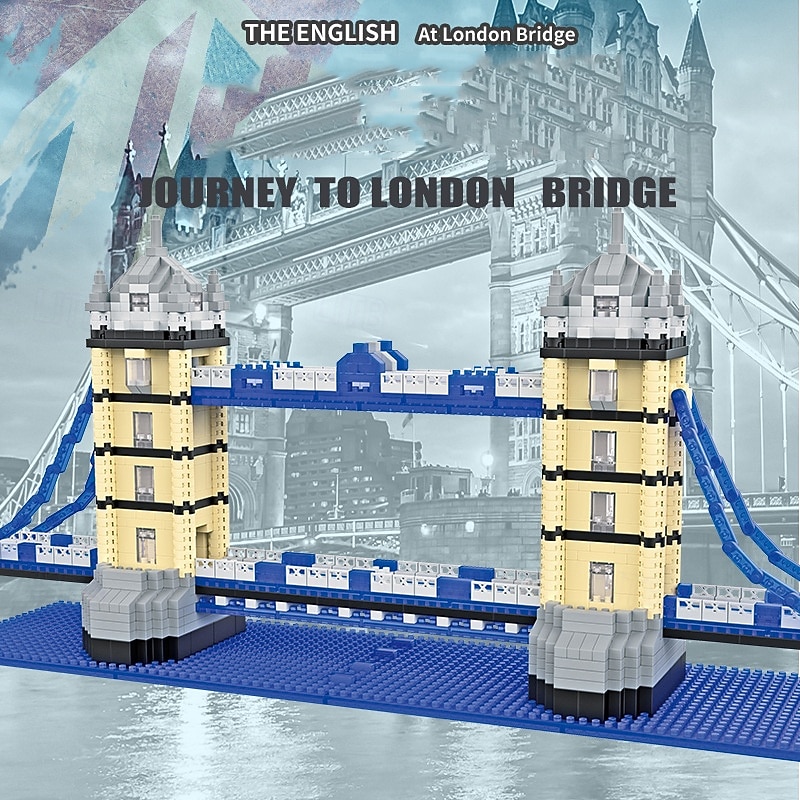 Architecture Twin Bridges Micro Building Blocks Set1900PCS - World Famous Architectural Model Toys Gifts for Kids and Adults2