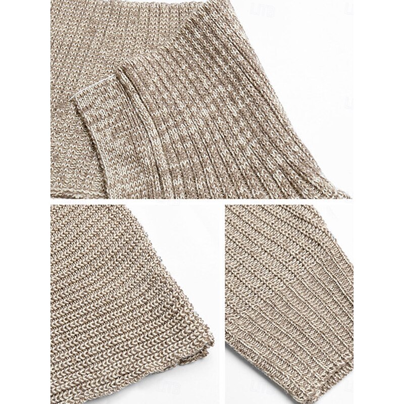 Women's Sweater Pullover Sweater Jumper Casual Soft Solid Color Ribbed Hooded Knitted Long Sleeve Regular Tops Knit Outdoor Daily Weekend Khaki Fall Winter3