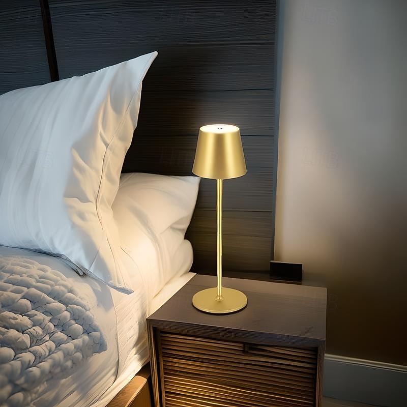 Modern LED Cordless Table Lamp, Retro Cafe Atmosphere Lamp, Touch Dimming USB Rechargeable Table Lamp for Bar, Home, or Office4