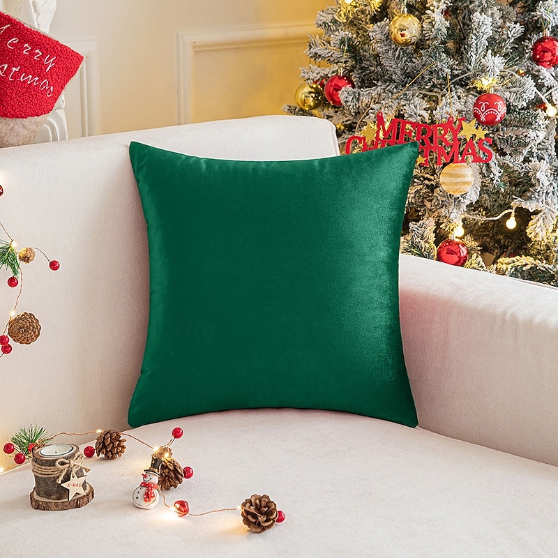 Decorative Toss Velvet Pillows Cover 1PC Solid Colored Soft Square Cushion Case Pillowcase for Bedroom Livingroom Sofa Couch Chair