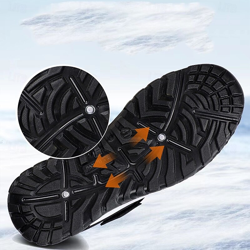 Men's Winter Waterproof Hiking Boots – Non-Slip Sole, Warm Faux Fur Lining, and Hook-and-Loop Closure2