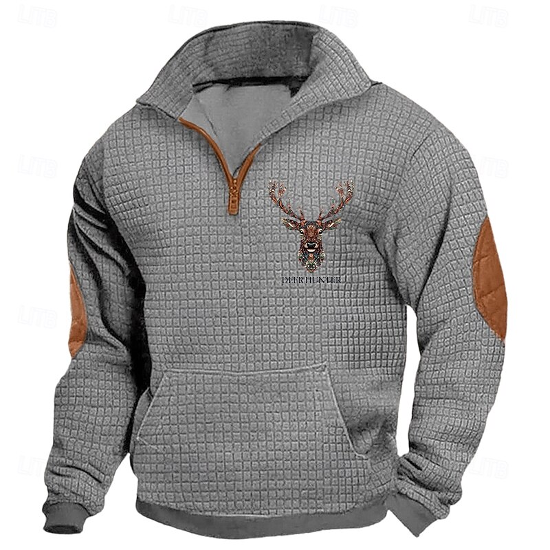 Men's Sweatshirt Quarter Zip Sweatshirt Black White Navy Blue Khaki Light Grey Half Zip Plain Christmas Sports & Outdoor Daily Christmas Streetwear Cool Winter Spring &  Fall Clothing Apparel Hoodies4