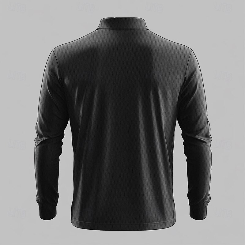 Christmas Men's Santa Claus Snowflake Polo Shirts Golf Polos Shirts Long Sleeve Polo Shirts Collar Casual Party Evening Wear Dailywear Vacation Festival Buttons 3D Print Black2