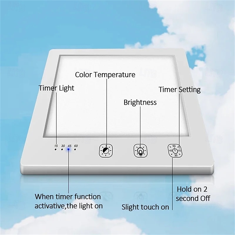 SAD Light Therapy Lamp 10000 Lux UV-free LED Night Light Portable 3000-6500K Touch Control 3 Modes Brightness Adjustable Light Therapy Lamp3