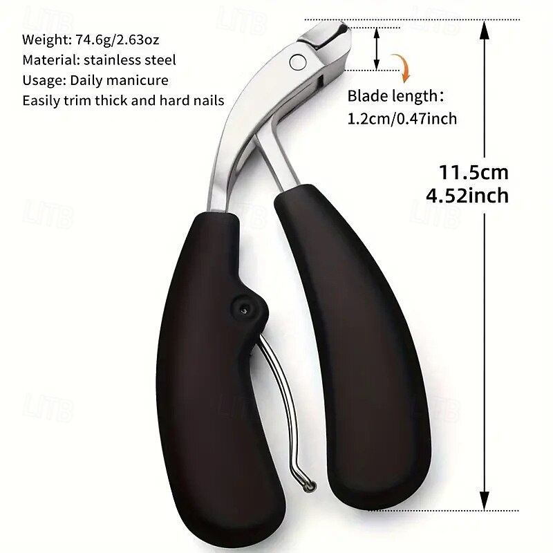 1Pc Professional Nail Clippers G31 Heavy-Duty Wide Jaw Opening Anti-Splash Slanted Toenail Clipper Trimmer Long Handle Stainless Steel for Men and Seniors3