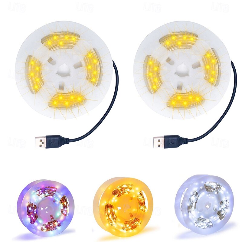 2pcs 20M LED String Lights, USB Fairy String Lights  400 LEDs Warm White, White, Blue Outdoor for Christmas Flexible Decoration