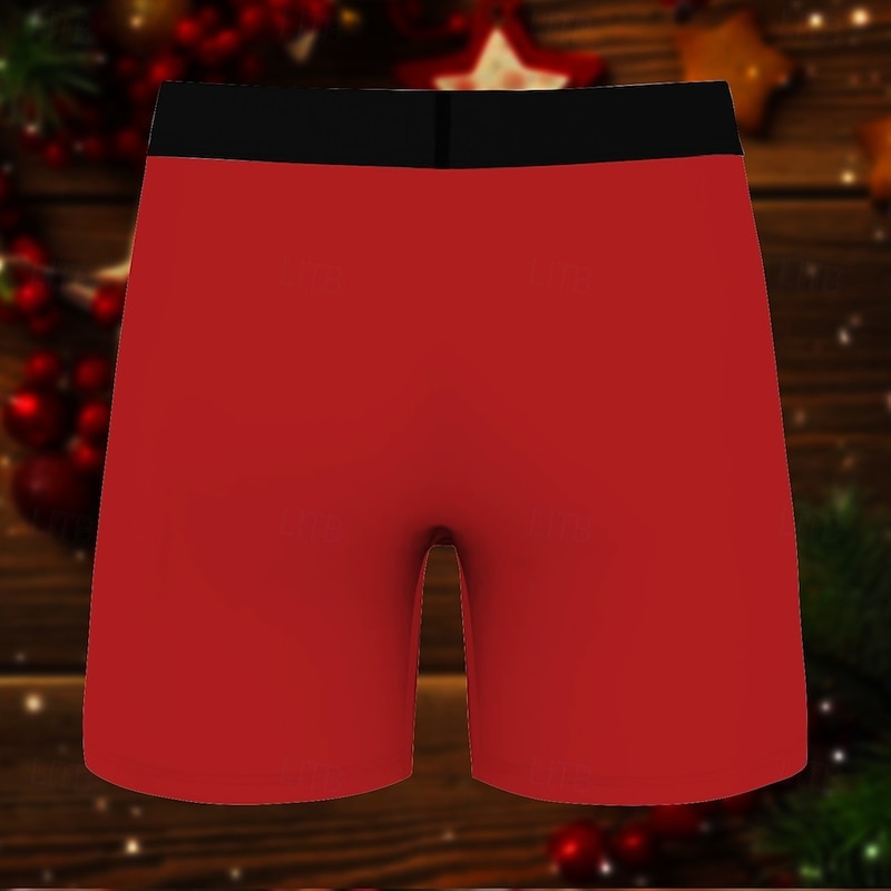 Snowman Christmas Pajamas Boxer Briefs Underwear Christmas Gift Men's Funny Christmas Pattern Adults Christmas New Year Christmas Eve Christmas Party2