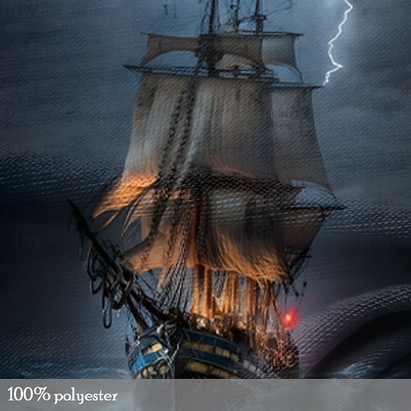 Men's Ship T Shirt Henley Shirt Long Sleeve 3D Print Retro Vintage Casual Vacation Daily Going out Summer Dark Blue Dark Gray Henley Henley T-Shirt3