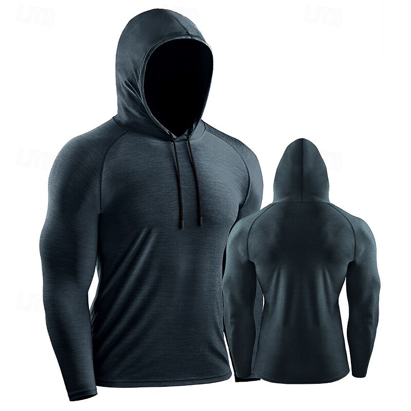 Men's Running T-Shirt Long Sleeve Tee Tshirt Casual Athleisure Fall Solid Colored Quick Dry Breathable Gym Workout Walking Jogging Sportswear Activewear Red Dark Navy Sage3