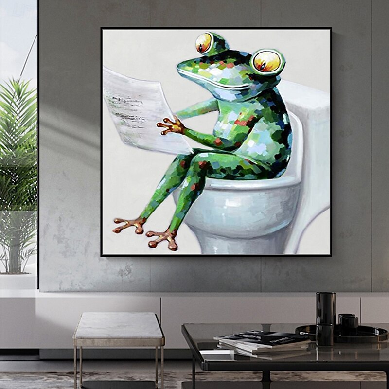 Mintura Handmade Frog Animals Oil Paintings On Canvas Wall Art Decoration Modern Abstract Picture For Home Decor Rolled Frameless Unstretched Painting2