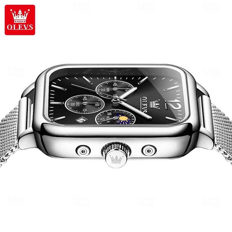 OLEVS 9914 Men's Watch Classic Luxury Original Quartz Watch Calendar Moon Phase Chronograph Trend Brand Men's Watch2