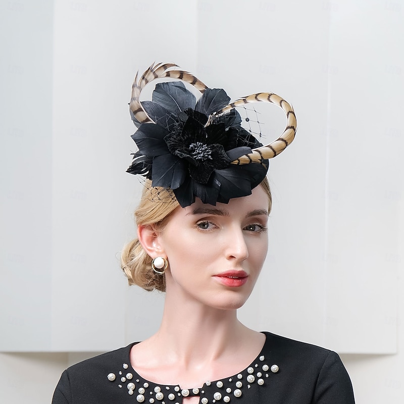 Hats Feathers Pillbox Hat Top Hat Veil Hat Evening Party Cocktail Elegant Wedding With Feather Tulle Headpiece Headwear