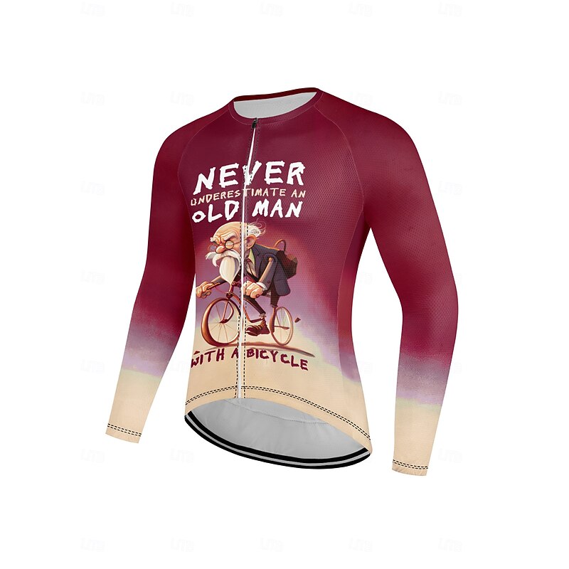 Men's Cycling Jersey Long Sleeve Bike Top with 3 Rear Pockets Anti-slip Strap Quick Dry Reflective Strips Back Pocket Blue Sports Clothing Apparel3