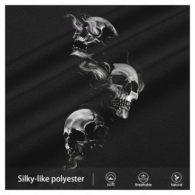 Men's Cool Skulls Sweatpants Joggers Pants Trousers Mid Waist Drawstring Elastic Waist Vintage Casual Horror Outdoor Street Dailywear Pocket Spring Fall Winter 3D Print Black3