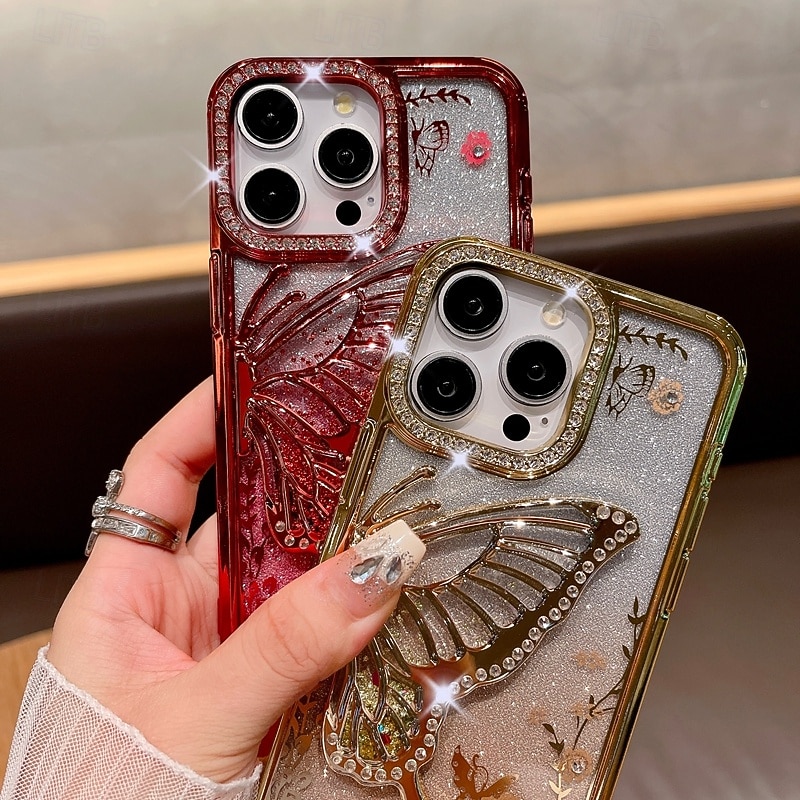 Phone Case For iPhone 17 Pro Max 17 Air 16 15 14 Pro Max Plus 13 12 11 Pro Max Back Cover Bling Glitter Shiny Shockproof Retro TPU Silicone2