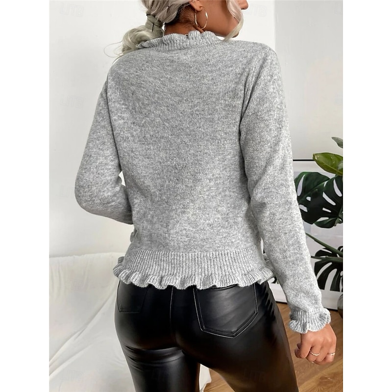 Women's Sweater Cardigan Casual Soft Pure Color Ribbed V Neck Buttons Knitted Long Sleeve Regular Tops Knit Outdoor Daily Weekend Pink Brown Fall Winter2