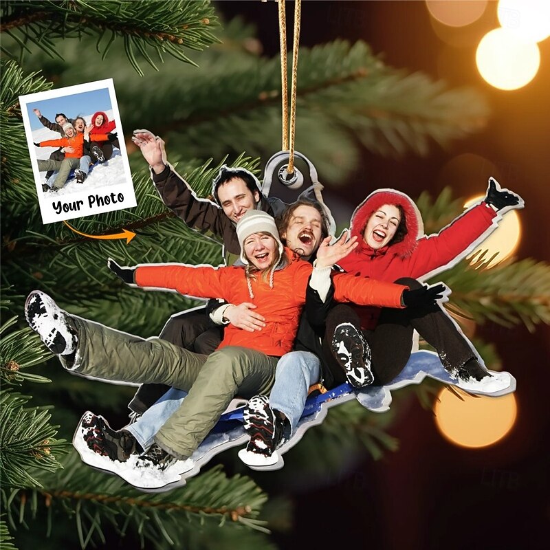 Personalized Photo Christmas Ornaments Acrylic 2D Custom Gift For Friend - Friends Photo Ornament Christmas Tree Ornaments Xmas Decoration Hanging Pendant Gifts