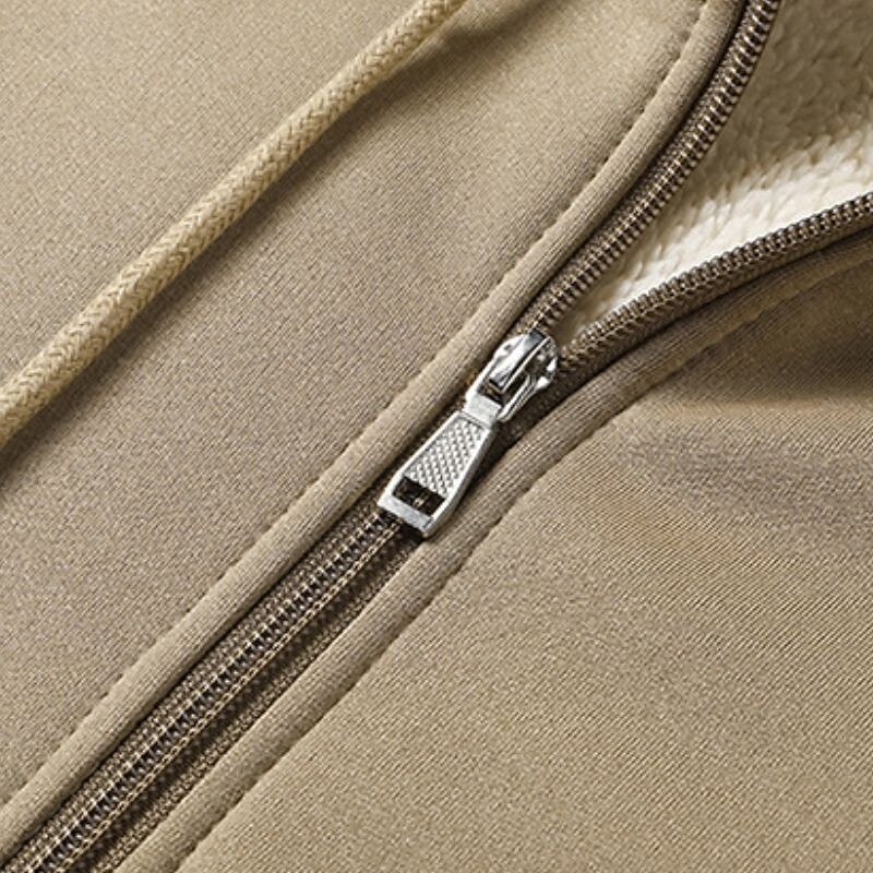 Men's Full Zip Hoodie Zip Up Hoodie Fuzzy Sherpa Fleece Jacket Fleece Hoodie Yellow Army Green Khaki Dark Gray Hooded Plain Zip Up Zipper Pocket Sports & Outdoor Daily Weekend Polyester Vintage Cool4