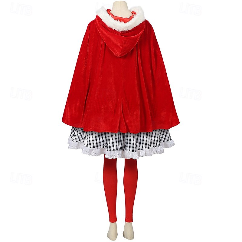 Santa Claus Mrs.Claus Outfits Cindy Lou Who Fancy Christmas Dress Santa Suits Cosplay Costumes Women's Christmas New Year Christmas Eve Christmas Adults Christmas New Year Eve Dress Belt Hat3