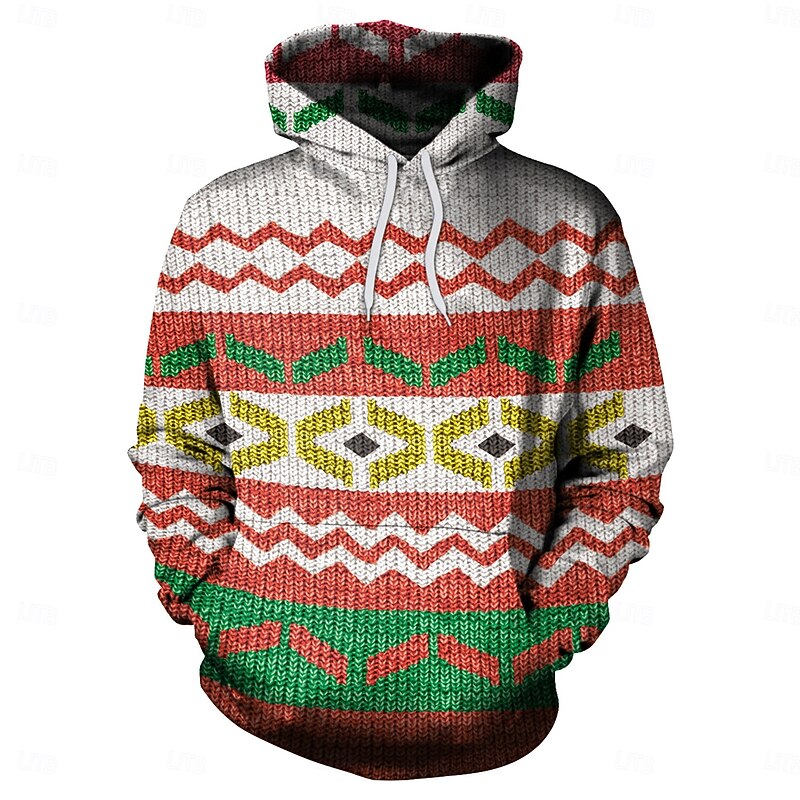 Christmas Hoodie Ugly Christmas Sweater Pullover Anime 3D Front Pocket Graphic For Couple's Men's Women's Adults' Christmas Carnival 3D Print Party Vacation2