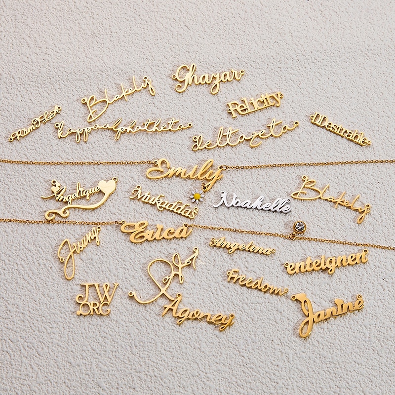 Custom Name Necklace Personalized 18K Gold Plated Nameplate Customized Jewelry Gift for Women3