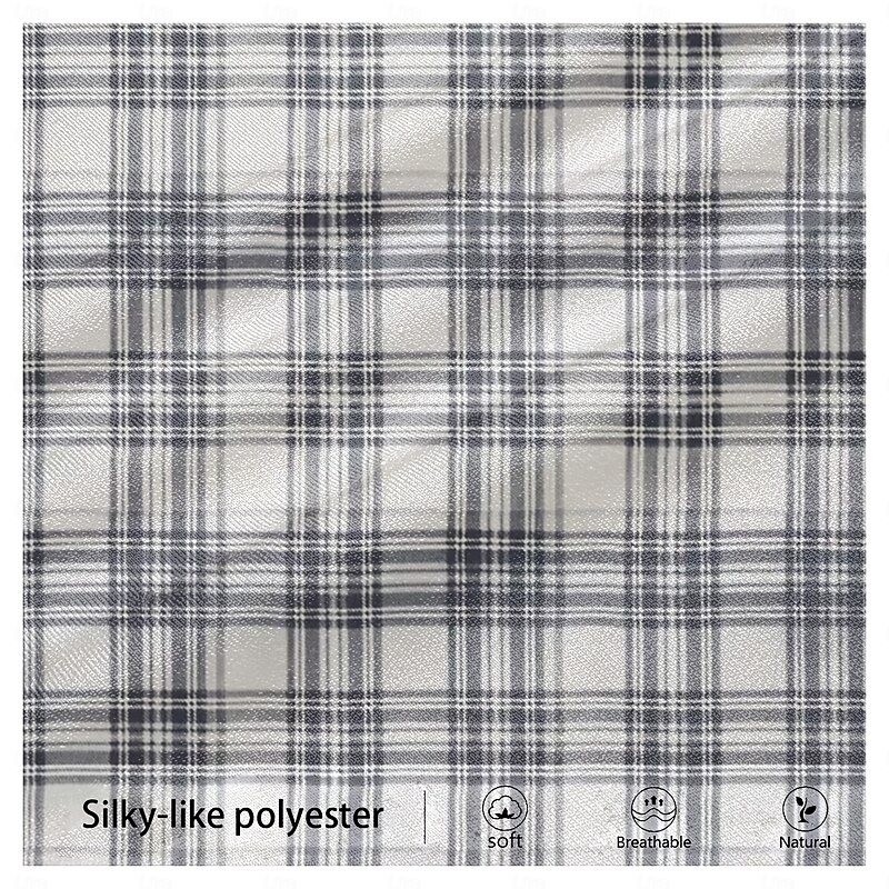 Men's Plaid Dress Pants Mid Waist Business Casual Formal Dailywear Zipper Pocket Summer Spring Fall 3D Print Black Gray4