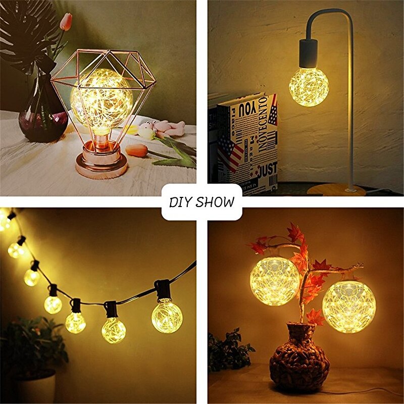 Warm White LED Globe Bulbs E27 G95, 1W 150lm, Bulbs for Christmas Decoration 85-265V 1/2pcs2