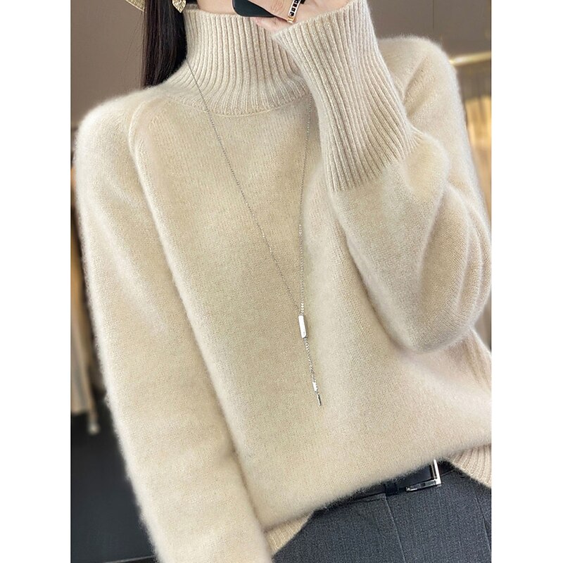 Women's Sweater Pullover Sweater Jumper Casual Soft Pure Color Ribbed Crew Neck Knitted Long Sleeve Regular Tops Knit Outdoor Daily Weekend White Red Fall Winter2