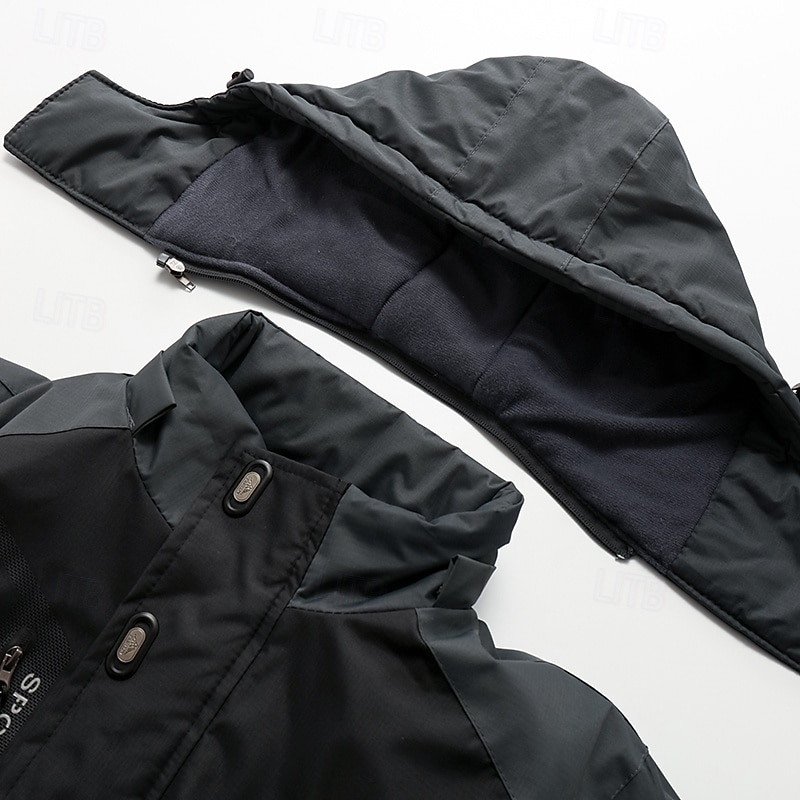 Men's Outdoor Jacket Winter Coat Winter Jacket Zipper Pocket Polyster Pocket Outdoor Casual Daily Regular Fashion Casual Thermal Warm Windproof Winter Plain Black Red Royal Blue Light Sky Blue Puffer2