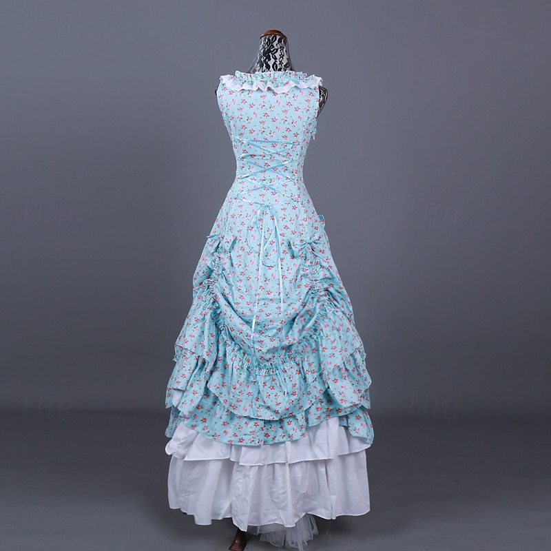 Rococo Victorian Ball Gown Floor Length Dress Fancy Dress Women's Carnival New Year Masquerade Vacation Dailywear Evening Party Adults' Dress Spring & Summer3