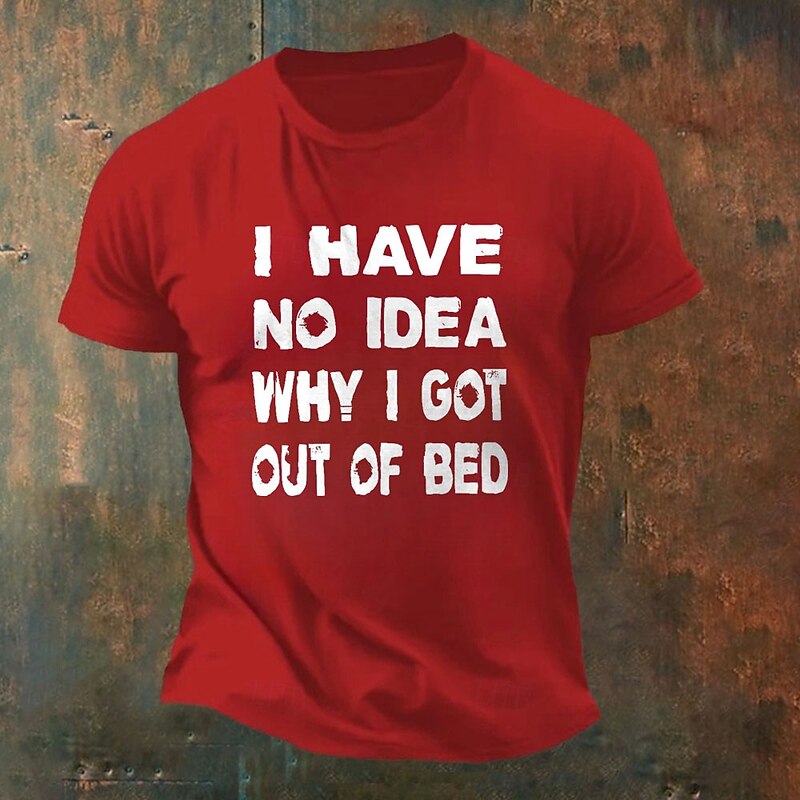 Men's Letter Printed Funny T Shirt Tee Top 100% Cotton Short Sleeve Graphic Shirt Black White Red Comfortable Tee Vacation Street Fashion Designer Clothing4