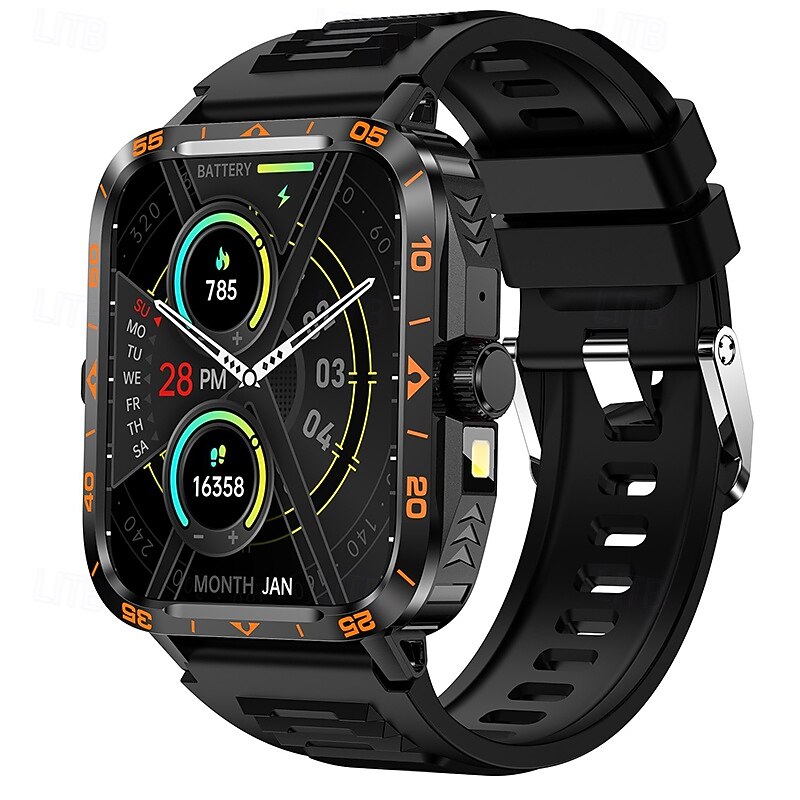 Smart Watch 1.95 inch Smartwatch Fitness Running Watch Bluetooth Pedometer Call Reminder Heart Rate Monitor Compatible with Android iOS Women Men Hands-Free Calls Media Control Message Reminder2