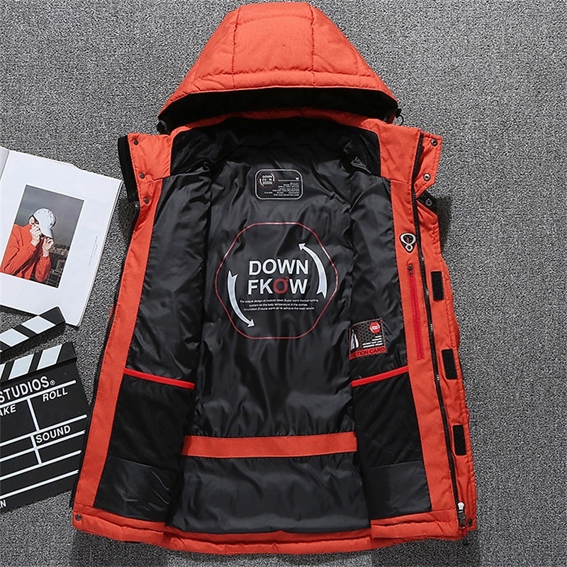 Men's Hoodie Jacket Hiking Fleece Jacket Winter Outdoor Windproof Soft Comfortable Warm Fleece Jackets Full Zip Camping / Hiking / Caving Traveling Winter Sports Black Blue Orange Green Grey4