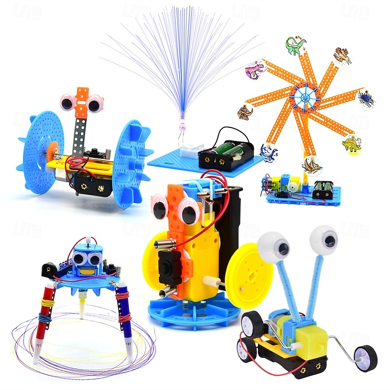STEM Science Robotics Kit for Kids 6-in-1 Science Experiments Project Engineering Building Robot Kit, Kids Birthday Gifts Toys for Boys Girls4