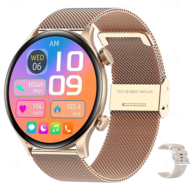 iMosi ZW63 Smart Watch 1.39 inch Smartwatch Fitness Running Watch Bluetooth Temperature Monitoring Pedometer Call Reminder Compatible with Android iOS Women Men Hands-Free Calls Media Control Message3