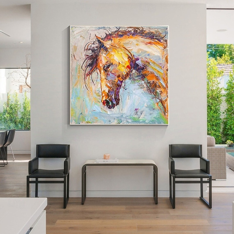 Cow Animals oil painting 100% Hand Painted Textured cow Painting Abstract colorful animal Oil Painting Wall Decoration cow painting for Living Room Office decoration Wall artwork2