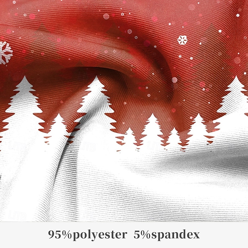 Christmas Men's Christmas Scene Printed Pants Snowflake Fashion Casual Dress Zipper Pocket Mid Waist Dailywear Holiday Vacation Summer Spring Fall 3D Print Slim Fit Inelastic4