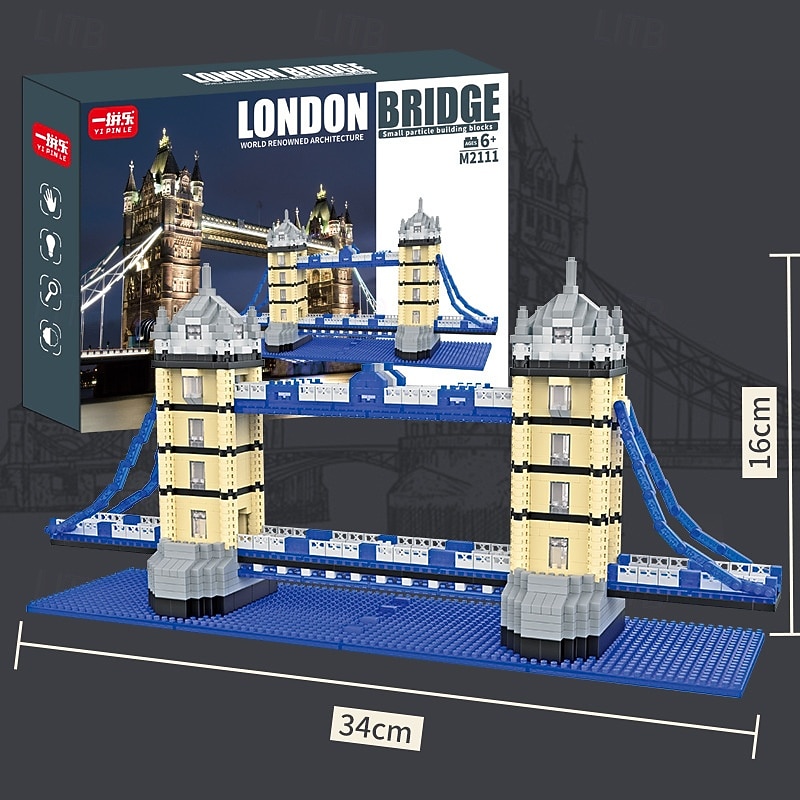 Architecture Twin Bridges Micro Building Blocks Set1900PCS - World Famous Architectural Model Toys Gifts for Kids and Adults4