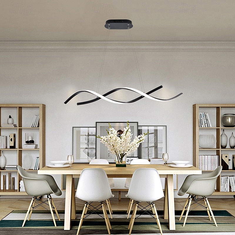 Modern LED Pendant Lights Dimmable with Remote Control Color Temperature Aluminum Island Lighting Lamp Fixture 96cm 110-240V