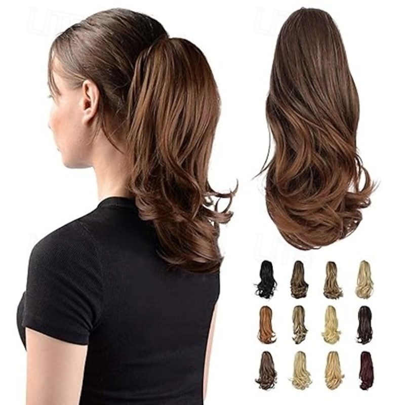 13" Ponytail Extension Long Curly Ponytail Clip in Claw Hair Extension Natural Looking Synthetic Hairpiece for Women3