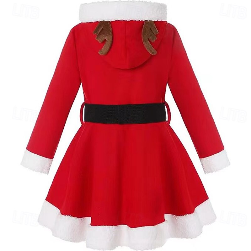 Santa Claus Mrs.Claus Dress Girls' Cosplay Costume Kid's Christmas New Year Christmas Eve Christmas Party Dress2
