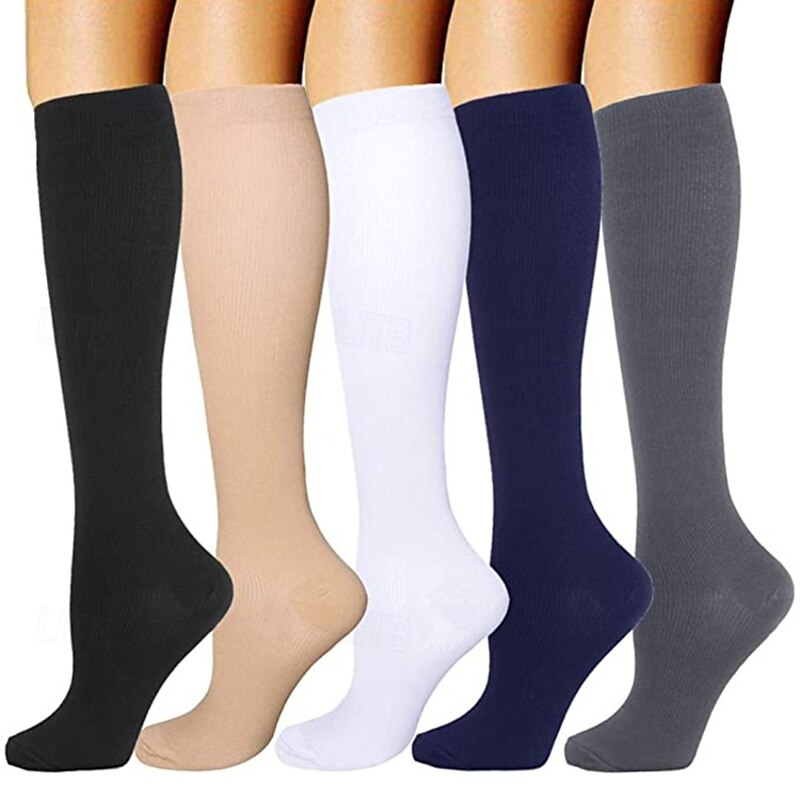 Yoga Socks 3 Pairs Men's Women's Compression Socks Anti-Slip Breathable Sweat wicking Comfortable Gym Workout Basketball Football / Soccer Running Jogging Sports Solid Colored Fashion Polyester