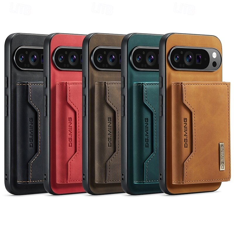 Phone Case For Pixel 9 Pro Pixel 9 Pro XL Pixel 8 Pro Pixel 8 Pixel 9 Pixel 7 Pixel 7 Pro Pixel 6 Pixel 6 Pro Pixel Fold Back Cover with Stand Holder Detachable Magnetic Retro TPU PU Leather