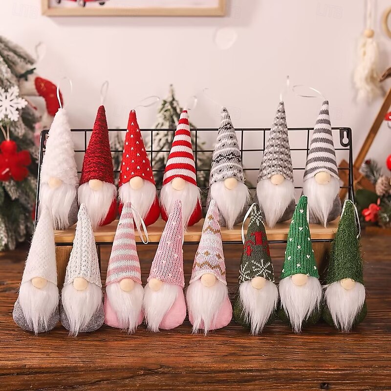 Christmas Advent Calendar with Gnome Doll Decorations 24 Pieces Gnome Decor Ornaments Christmas Countdown Xmas Advent Calendar,Dwarf Ornaments , Christmas Vacation Advent Calendar Ornament for Kids3