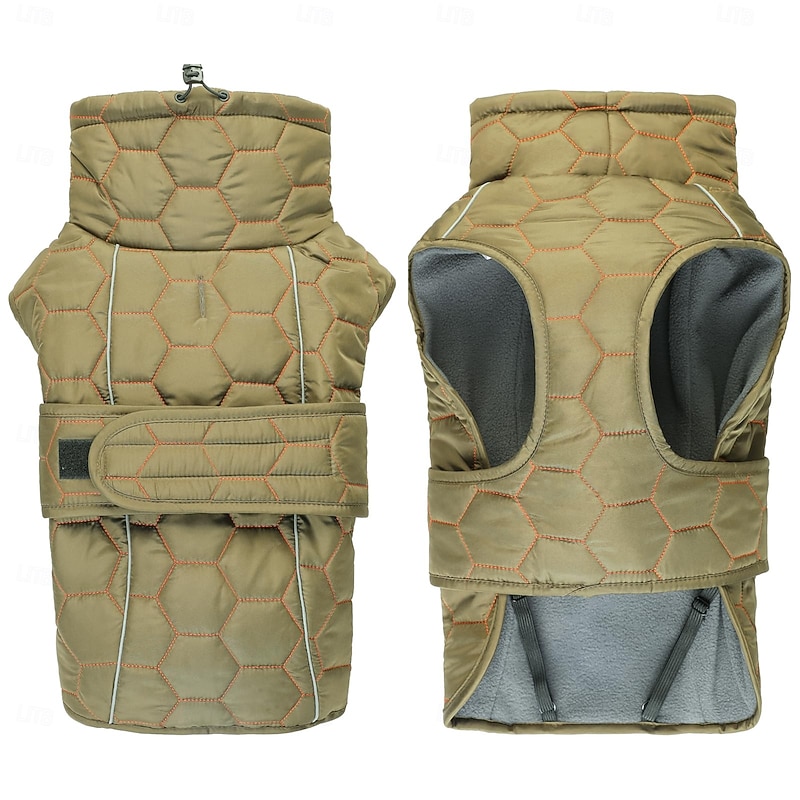 Dog Coat Jacket Fleece Vest Reflective Waterproof Warm Outdoor Dog Clothing for Greyhound Medium Large2