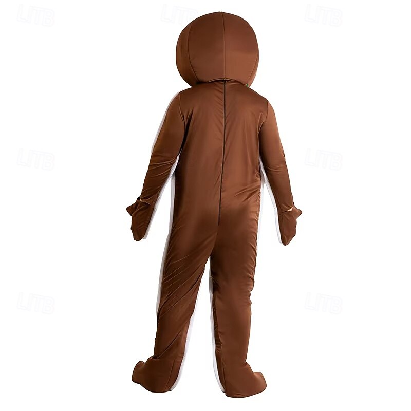 Gingerbread Man Jumpsuit Cosplay Costumes Onesies Men's Women's Christmas Cosplay Costume Adults' Christmas Christmas Eve Christmas Party Costume3