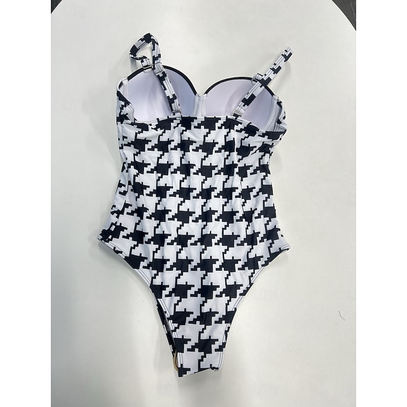 Women's Swimwear One Piece Monokini Swimsuit Backless Tummy Control High Waist Slim Vacation Beach Wear Graphic Halter Neck Sleeveless Bathing Suits4