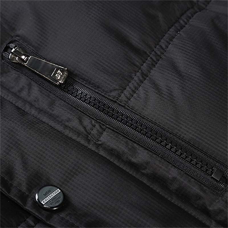 Men's Puffer Vest Fleece Vest Gilet Daily Date Vacation Fashion Casual Fall & Winter Pocket Polyester Warm Comfortable Solid Color Hidden Buttoned Front Stand Collar Regular Fit Black Blue Vest 8