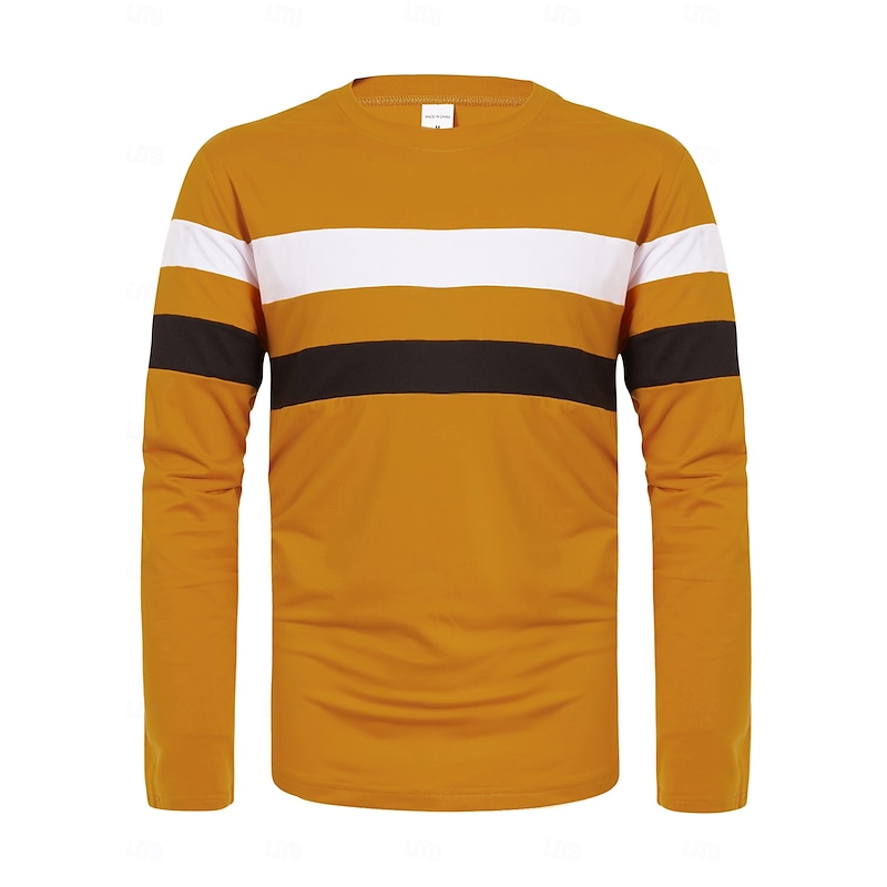 Men's T Shirt Tee Tee Top Long Sleeve Shirt Long Sleeve Crew Neck Spring &  Fall Plain Fashion Designer Basic Color Block Vacation Street Going out Wine Black White Top Tee for Men2