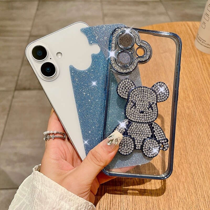 Phone Case For iPhone 17 Pro Max 17 Air 16 15 14 Pro Max Plus 13 12 11 Pro Max Back Cover Bling Glitter Shiny Shockproof Retro TPU3